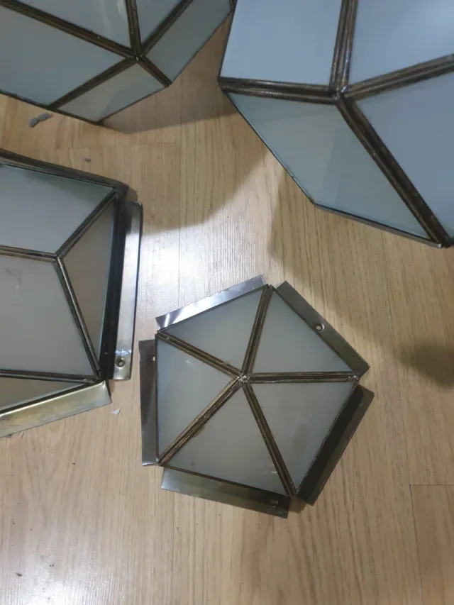 Lámparas vintage cristal y metal