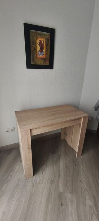 Mesa consola extensible madera (y sillas gratis)