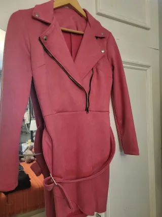 Traje de ante rosa mujer