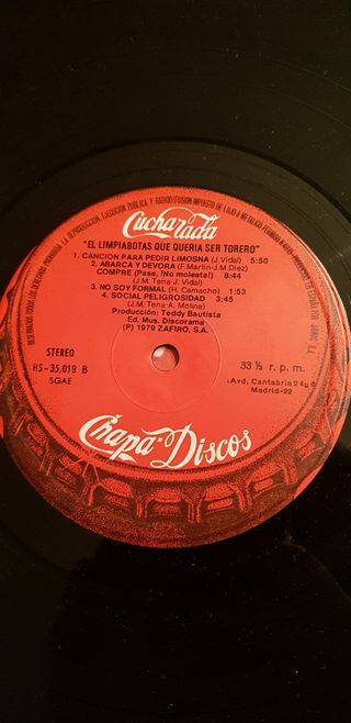 Vinilo Cucharada El Limpiabotas 1979