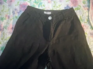 Pantalón lino negro talla S