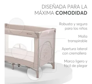 Cuna de viaje Kikkaboo beige