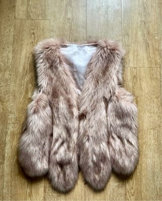 Chaleco pelo rosa invierno talla única