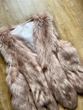 Chaleco pelo rosa invierno talla única