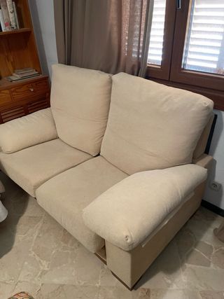 Sofá 2 plazas beige desenfundable