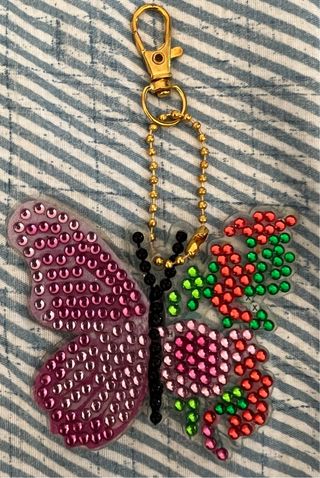 Portachiavi farfalla artigianale con strass