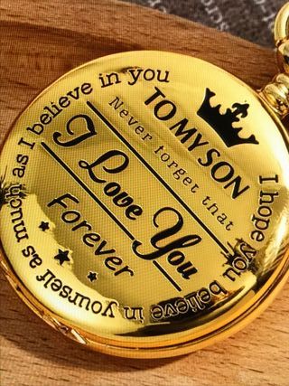 Orologio da tasca inciso I Love You