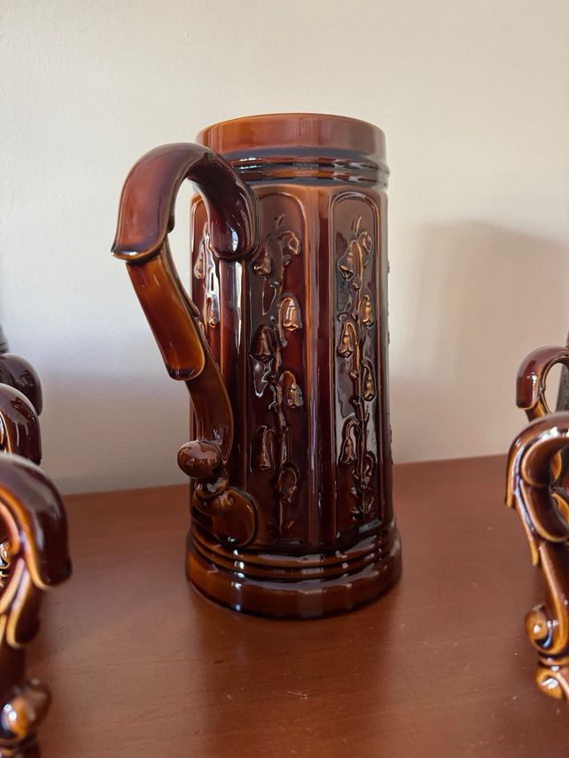 Juego Jarra y Vasos Cerveza Cerámica