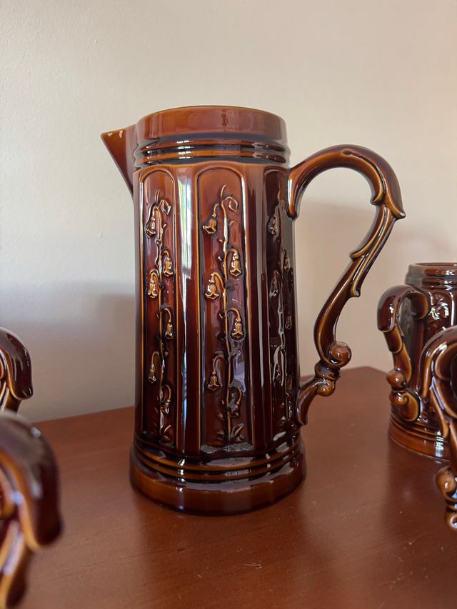 Juego Jarra y Vasos Cerveza Cerámica