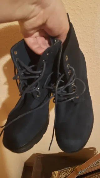 Botines azules chica + bolso regalo T 37