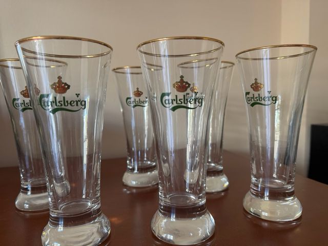 Set 8Vasos Carlsberg Dorados