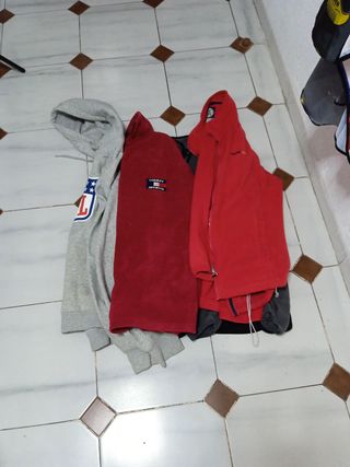 Lote Ropa Hombre: Sudadera Roja y Gris