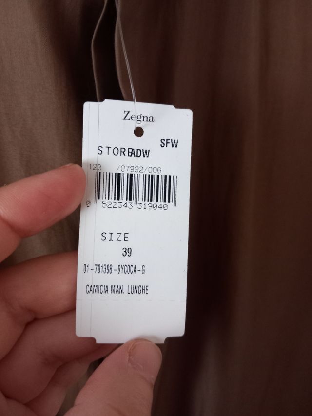 Camisa Zegna Talla 39 Marrón
