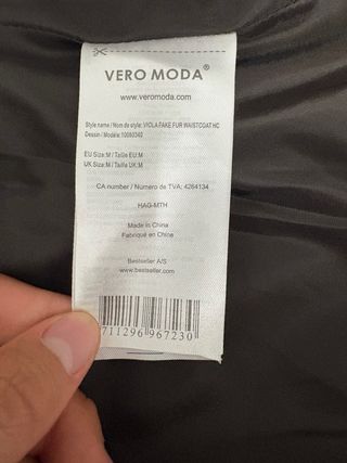 Chaleco pelo Vero Moda mujer negro