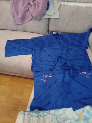 Kimono Azul Bordado Talla Única