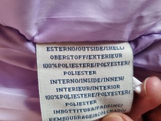 Piumino viola con cappuccio