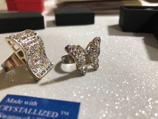 Swarovski Anillo Mariposa y Anillo Onda Swarovski
