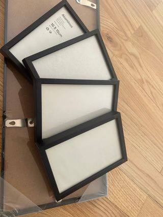 Marco fotos Habitat negro 3 fotos + 4 marcos