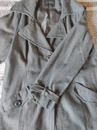 Abrigo de paño gris XUFANG Talla 50