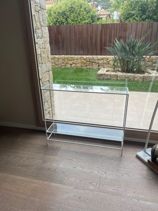 Mueble recibidor cristal y metal