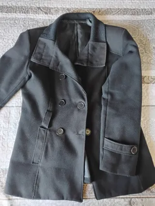 Abrigo de paño negro señora