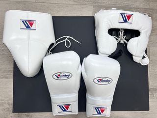 Kit Winning Blanco: Guantes, Casco y Coquilla