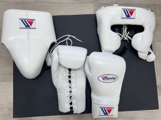 Kit Winning Blanco: Guantes, Casco y Coquilla
