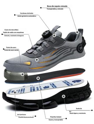 Zapatos de seguridad grises y negros 42 y43