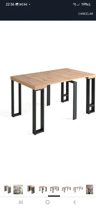Mesa extensible madera y metal