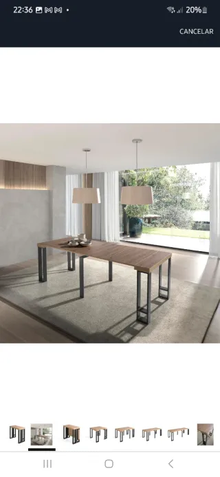Mesa extensible madera y metal