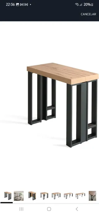 Mesa extensible madera y metal
