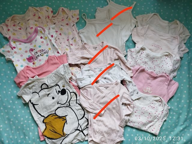Pijamas y bodys manga corta 0.50 unidad