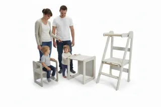 NUOVO kit Montessori: sedia da tavolo e torre pieghevole 