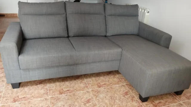 Sofá Chaiselong Gris 3 Plazas