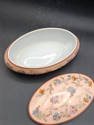 Caja joyero Limoges porcelana floral