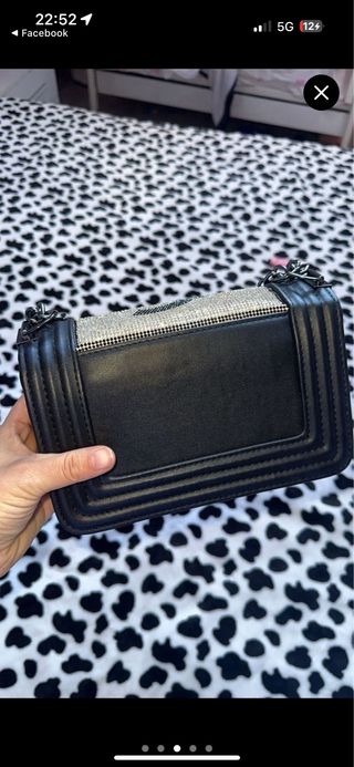 Borsa Chanel Nera e Oro con Strass