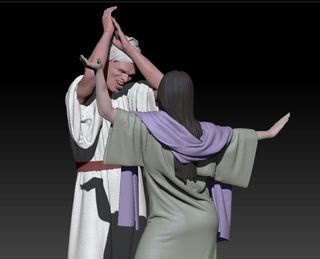 Pastores bailando para Belén 3D