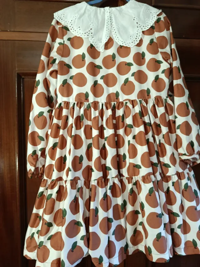 Vestido niña estampado naranjas