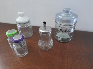 Set 5 pezzi: Zuccheriere, Vasetti e Vaso