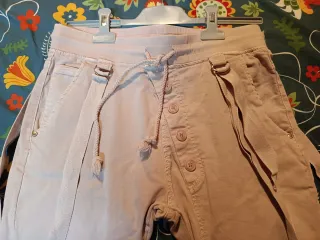 Pantalón mujer beige/rosa