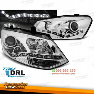 FAROS LUZ DIURNA LED PARA VW POLO, 10-14. CRISTAL