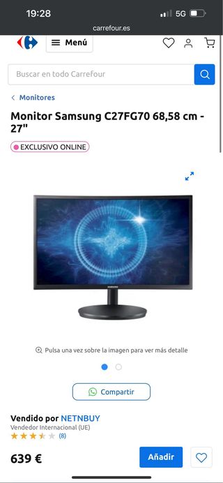 Monitor Samsung C27FG70 Curvo Gaming