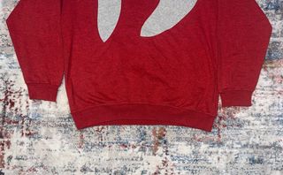 Sudadera Adidas Vintage Roja Gris Logo Bordado