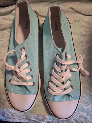 Converse bajas turquesa talla 40