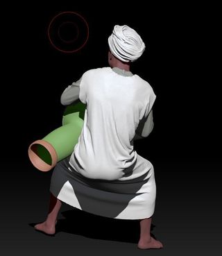 Pastor tocando el djembé para Belén en 3D