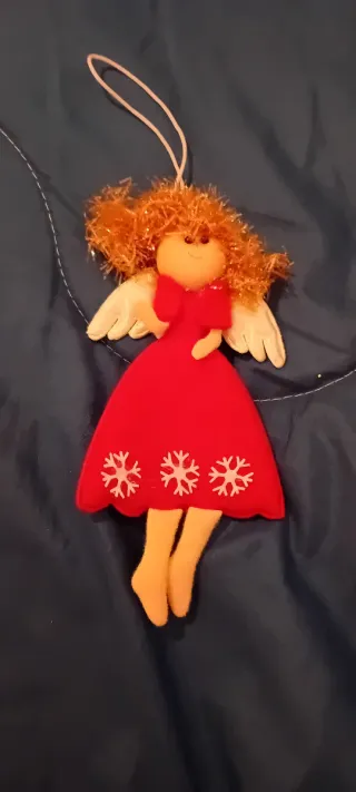 Peluche Angelo Rosso Fiocco Neve