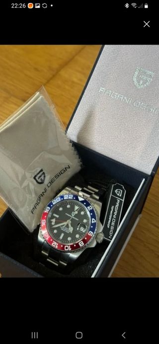 Orologio Pagani Design GMT Uomo Rosso/Argento