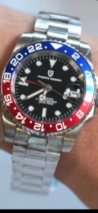 Orologio Pagani Design GMT Uomo Rosso/Argento