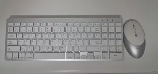 Teclado y Ratón Inphic Bluetooth Plata/Blanco