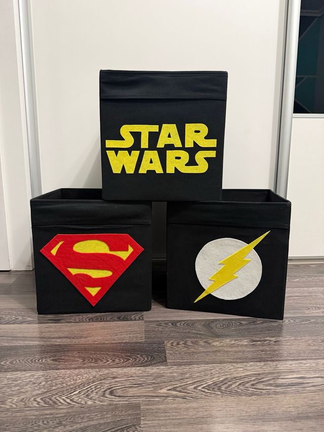 Cajas Dröna IKEA decoradas Star Wars y Superhéroes